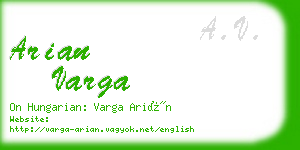 arian varga business card
